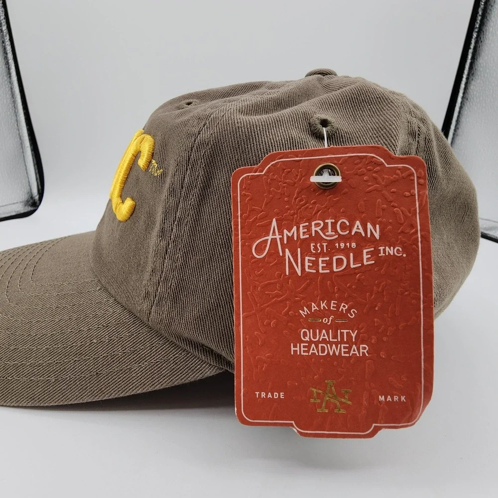 AC/DC American Needle‎ Ballpark Adjustable Hat Brown Embroidered Raised Logo NEW